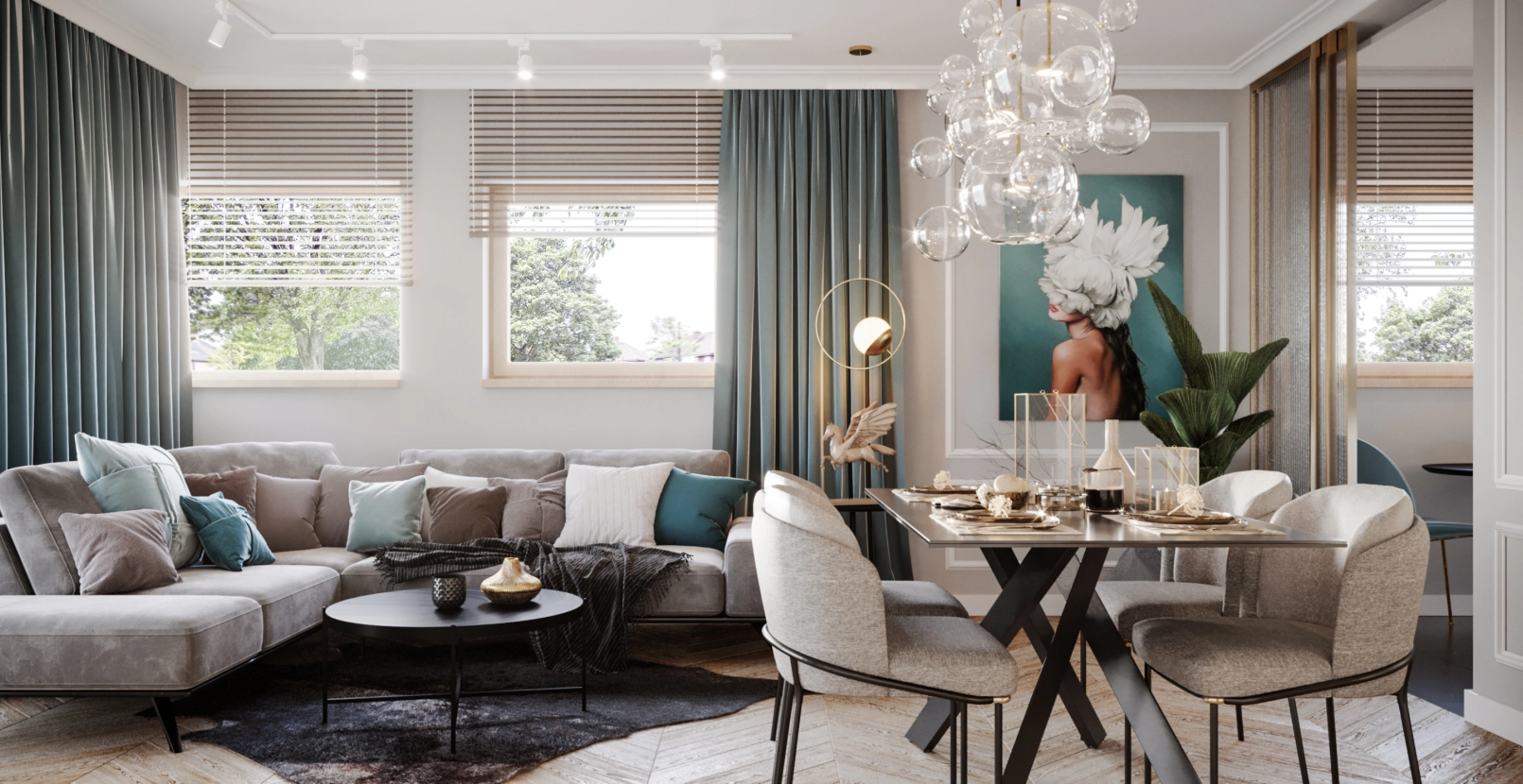 Eleganckie mieszkanie - projekt wnętrza dla rodziny 2+1 zdjęcie: 1