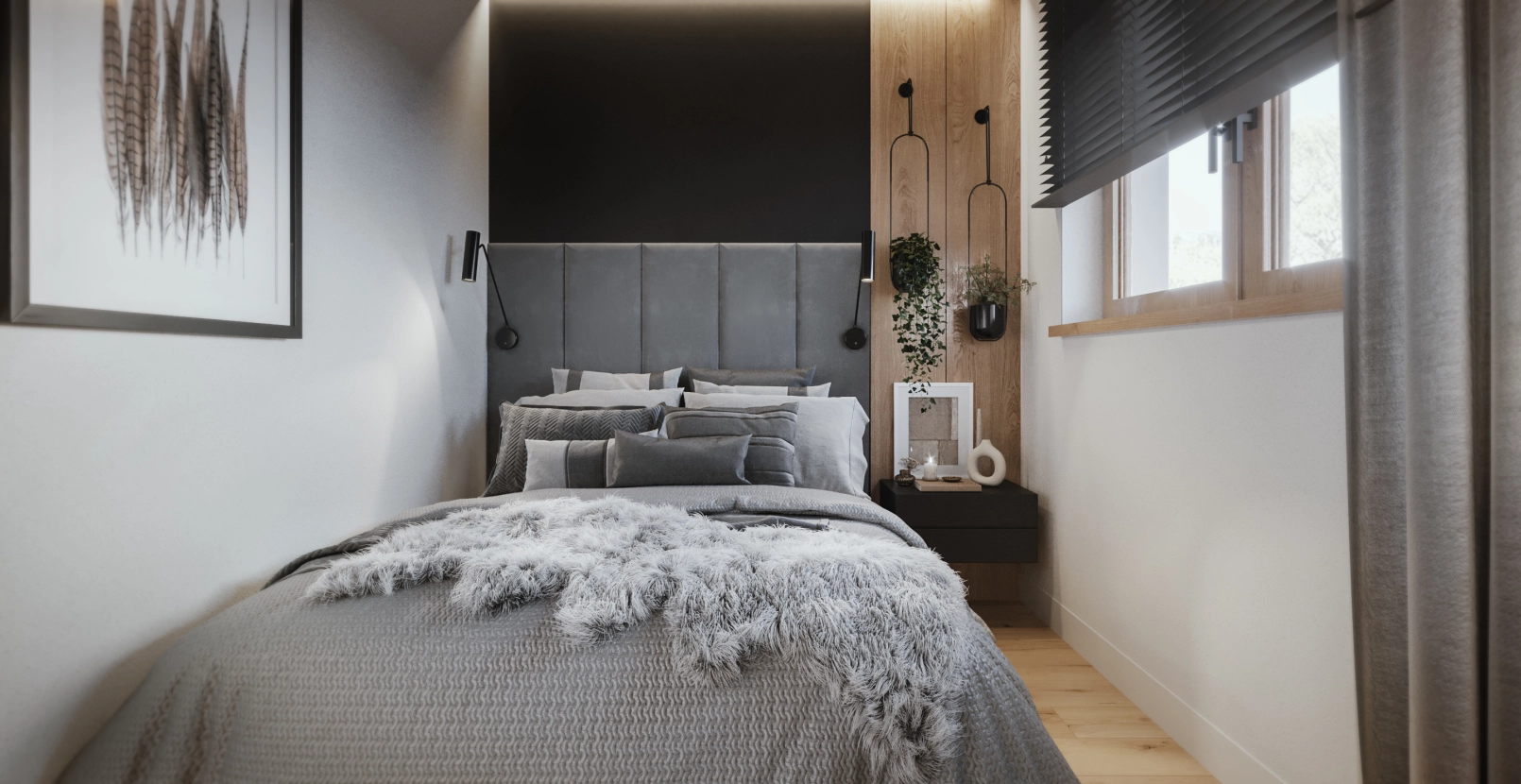 Projekt mieszkania - nowoczesne wnętrze z elementami natury zdjęcie: 9