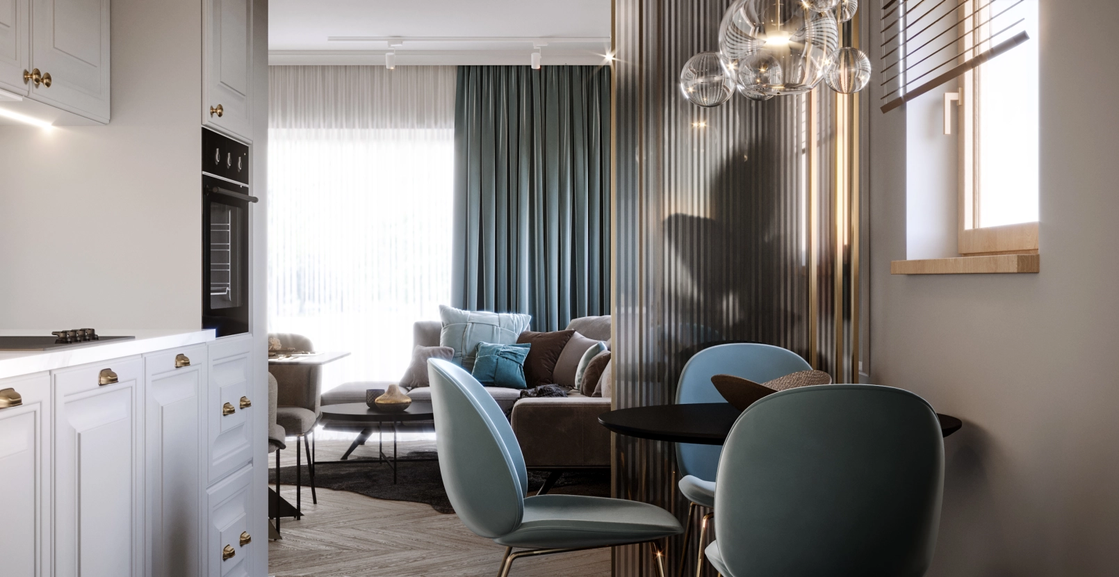 Eleganckie mieszkanie - projekt wnętrza dla rodziny 2+1 zdjęcie: 5