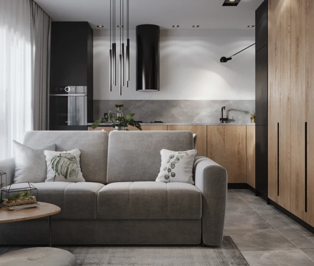 Projekt mieszkania - nowoczesne wnętrze z elementami natury